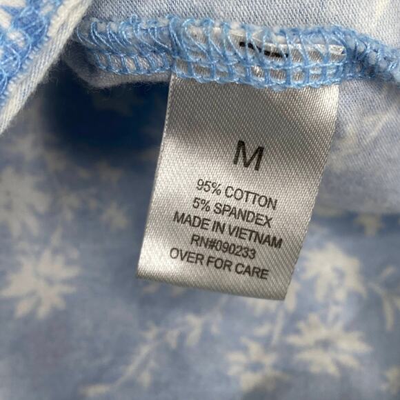 Me to We Light Blue White Floral Print Cropped Tank Top Women's Size Medium M - Picture 6 of 7